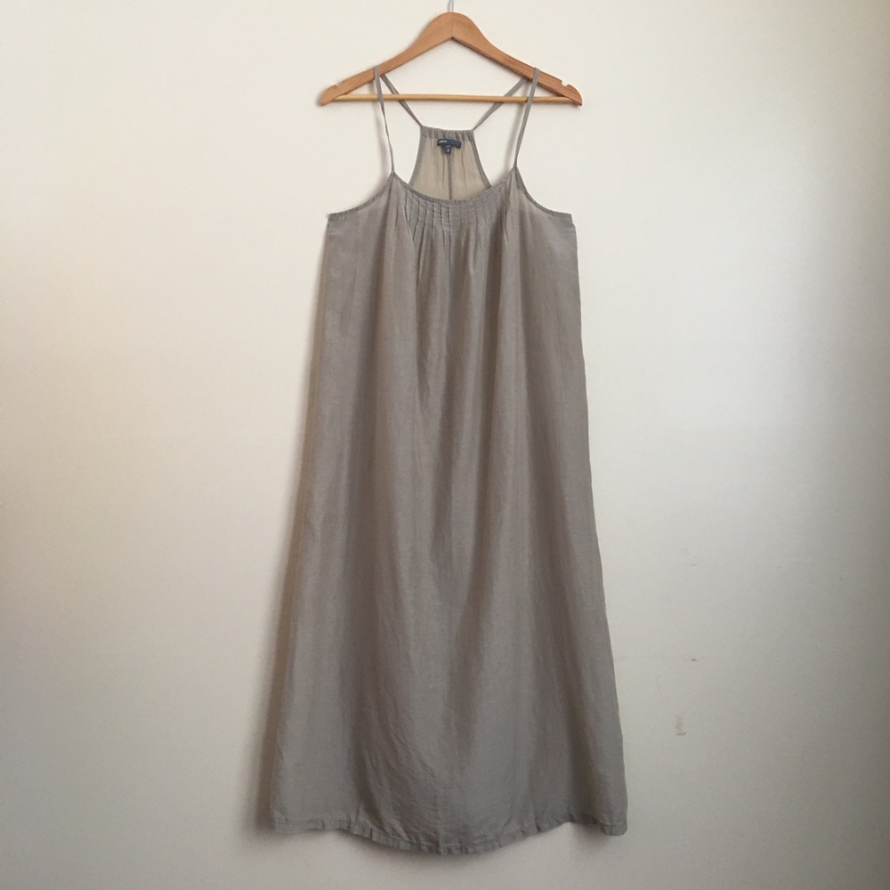 GAP Sheer Loose Maxi Dress with Pleated Neckline